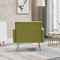 Coolmore Velvet Armchair Single Sofa Modern Tufted Upholstered Side Reading Chairs With Arm And Gold Metal Leg For Living Room Bedroom Olive Green Olive Green Foam Velvet