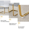 Table And Chair Set.Modern Rectangular Dining Table With Transparent Tempered Glass Tabletop And Gold Plated Metal Legs.Paried With 6 Comfortable Chairs With Pu Seats And Golden Metal Legs. Transparent,White Gold Seats 6 Glass Metal
