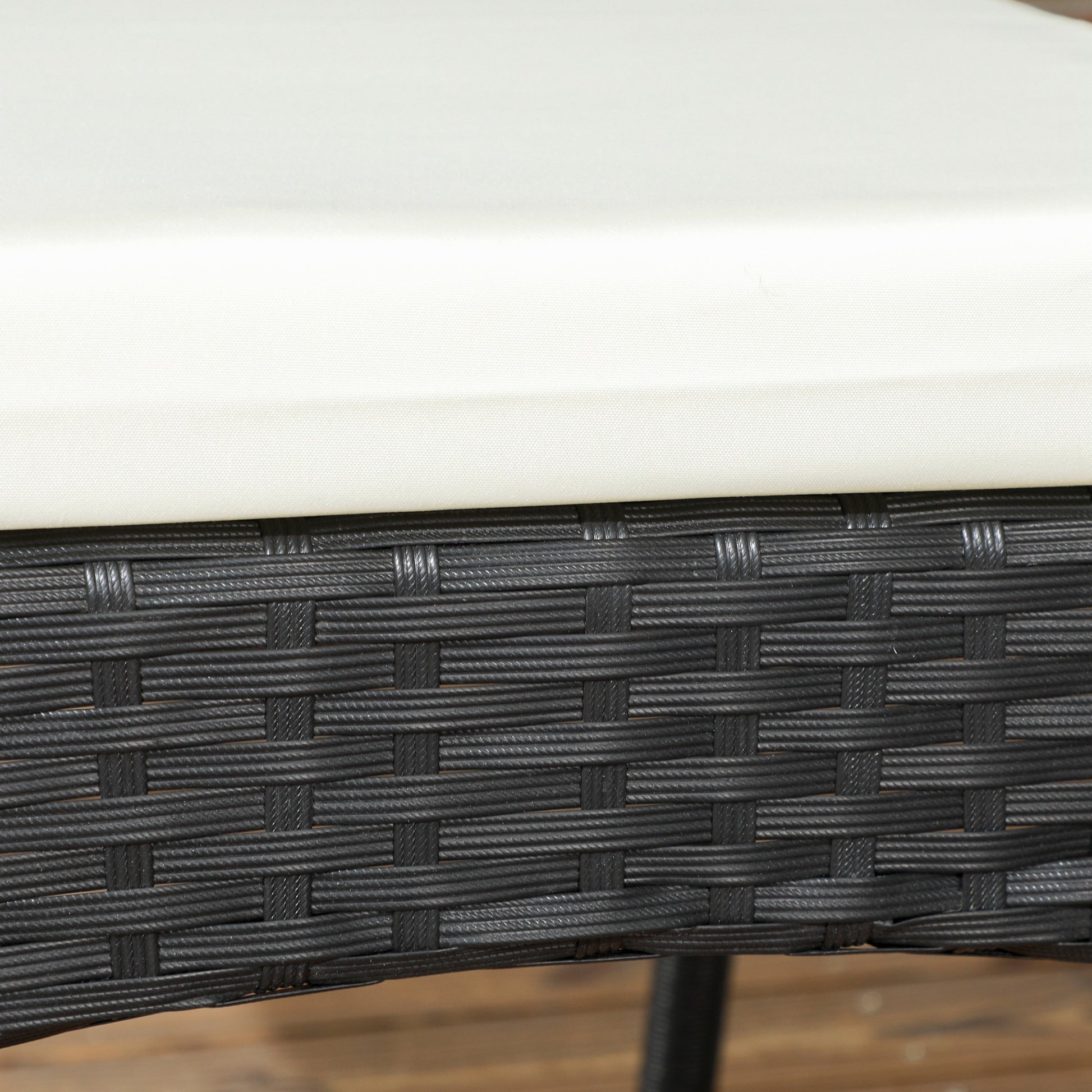 Outsunny Stackable Pe Rattan Outdoor Dining Chairs With Cushions, Set Of 2 Patio Wicker Dining Chairs With Armrests And Backrest For Patio, Deck, Cream White White Steel