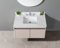 31 Inch Marble Vanity Top, White Vanity Top With Pre Drilled Faucet Holes, Bathroom Vanity Top With Undermount Rectangular Middle Sink And 4