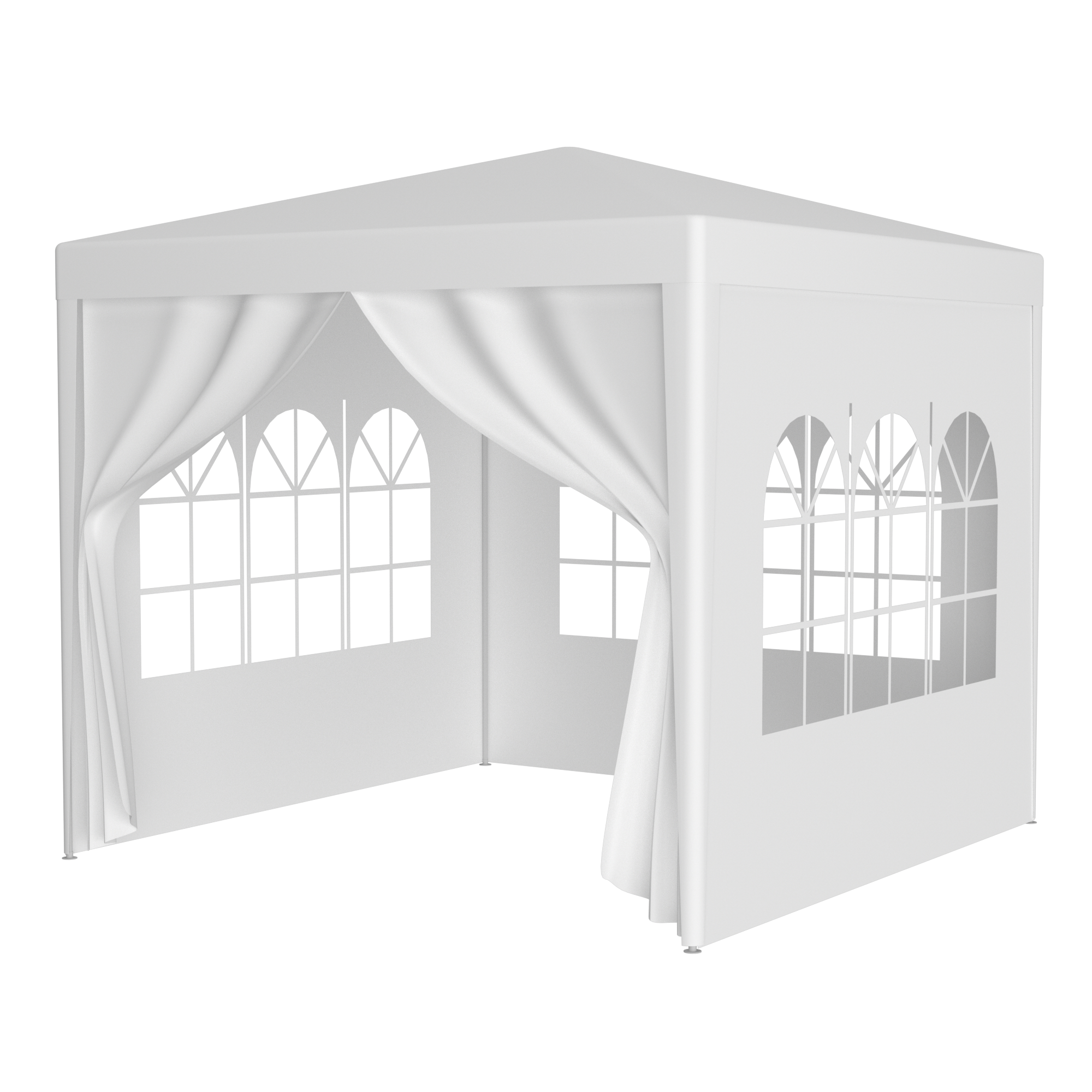 10'X10' Party Tent Outdoor Heavy Duty Gazebo Wedding Canopy 4 Removable Walls White Polypropylene