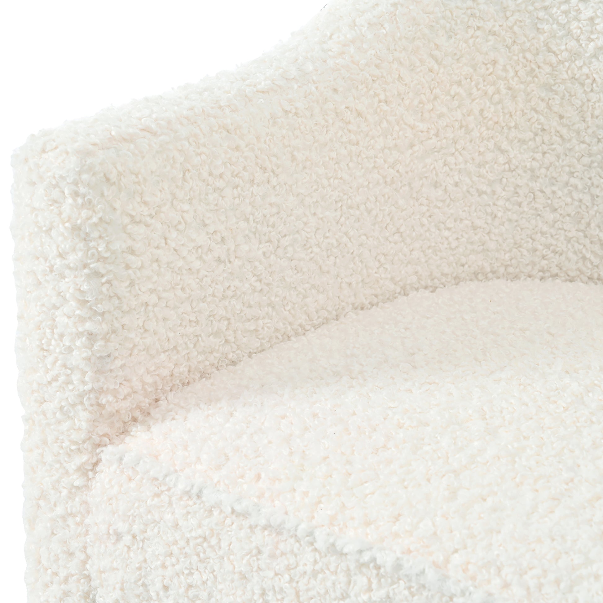 Mirod Stylish Curved Design, Comforting Embrace, Versatile Aesthetic, Dual Purpose Decorative Accent Chair, For Living Room,Bedroom And Study White Boucle