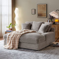 Modern Double Sleeper Sofa Comfortable Cloud Couch Soft Fluffy Corduroy Upholstery With Square Armrests For Living Room Bedroom Grayish Brown Grayish Brown Corduroy 2 Seat