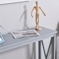 Homcom 2 Tier Console Table, Sofa Side Table With Storage Shelf, X Design For Entryway, Living Room, And Hallway, Grey Grey Mdf