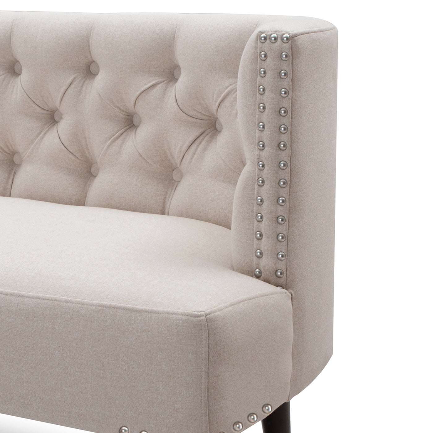 Celine Tufted Settee Accents, Sky Neutral Beige Polyester Beige Foam Polyester