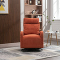 Jiada Upholstered Swivel Glider.Rocking Chair For Nursery In Orange.Modern Style One Left Bag Orange Primary Living Space Foam Metal