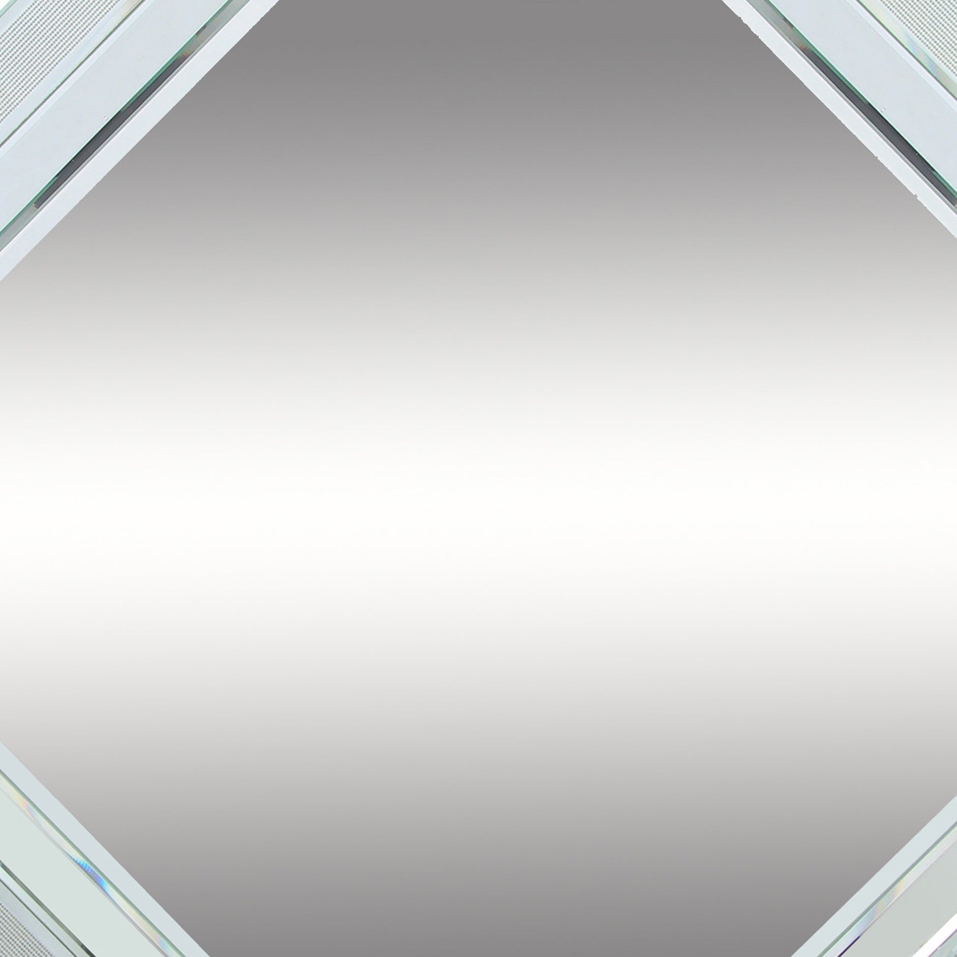 Octagonal Shaped Wall Mirror With Wooden Backing, Clear Clear Mdf