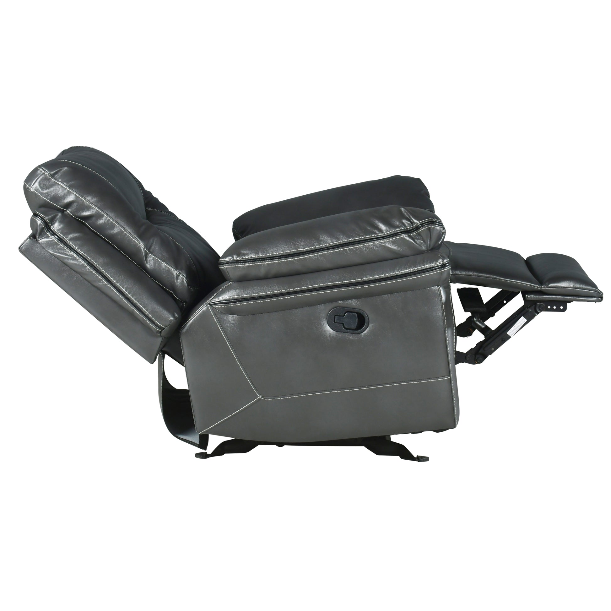 Isabella Recliner Chair Gray Dark Gray Faux Leather