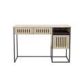 Desk,Computer Desk,Dresser,With Drawers Storage,Easy Assembly,Metal Frame,Modern Minimalist,Vertical Stripe Element Nature Primary Living Space Engineered Hardwood Rectangular Natural Black Computer