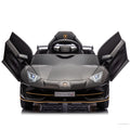 12V Kids Ride On Car W Parents Remote Control,Licensed Lamborghini Aventador Xago,Hydraulic Pressure Door,Slow Start,Early Education,Bluetooth,Adjustable Volume,Mp3,Usb,Led Lights For Kids Aged 2 4. Black 50 99 Lbs Polypropylene