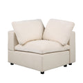 Corner Seat Module For Modular Sectional Sofa, Customizable Sectional Sofa Couch Accent Chair, Chenille Beige Beige Fabric 1 Seat