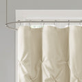 Tufted Semi Sheer Shower Curtain Beige Cotton