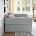 Daybed With Trundle Upholstered Tufted Sofa Bed, Full Size, Boucle Fabric, Grey 83