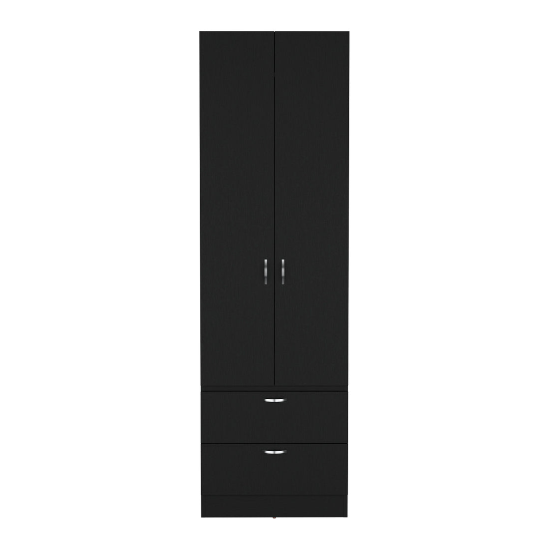 Vico 76" High Armoire Wardrove Closet With 2 Drawers, Double Door Cabinetone Shelf And Hanging Rod, Bedroom Clothes Storage Cabinet Organizer Black Bedroom Modern Particle Board Engineered Wood