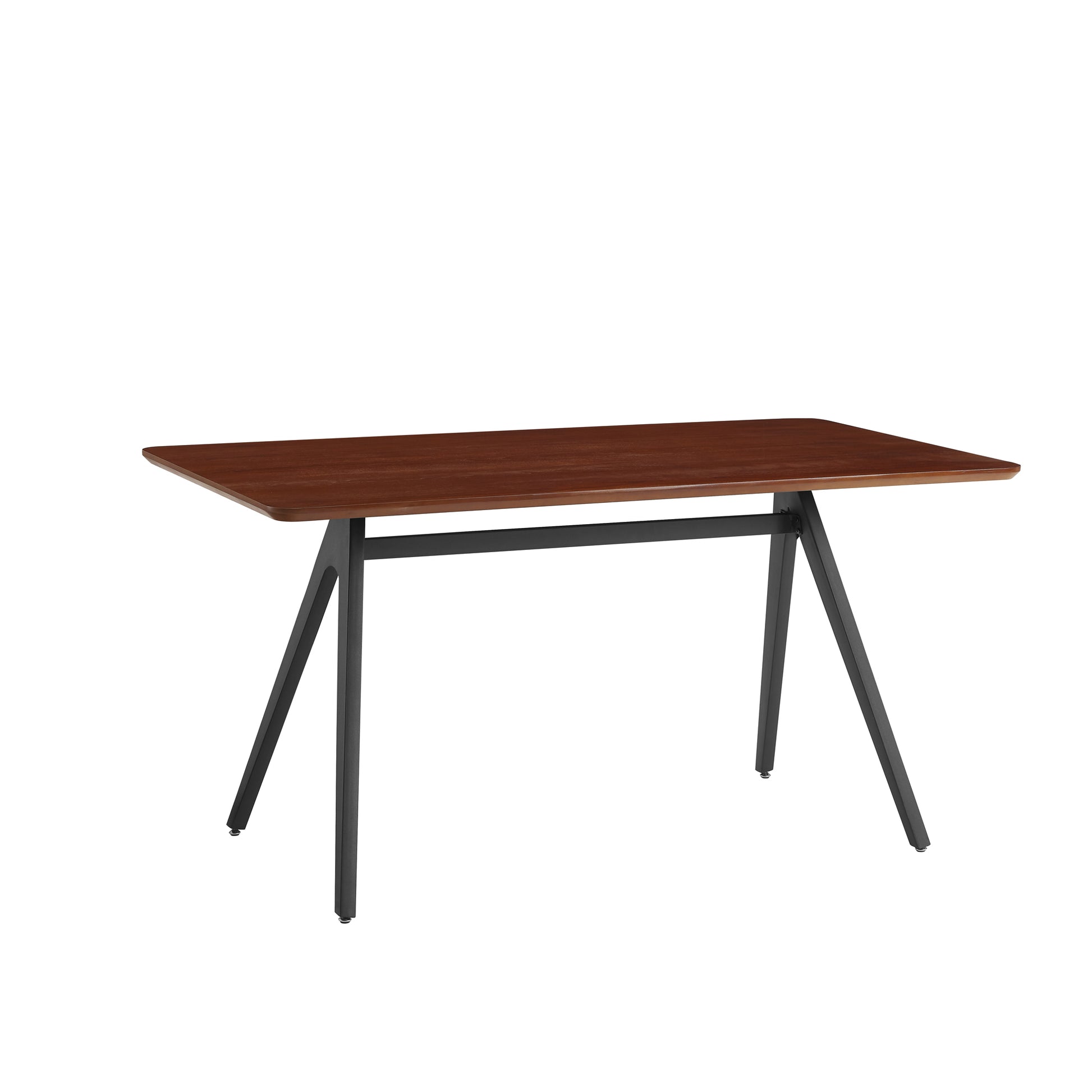 Contemporary V Leg Veneer Dining Table Dark Walnut Dark Brown Mdf Mdf