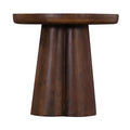 20 In. Solid Wood Round Pedestal Side End Table, Stylish Living Room Accent Table, Dark Brown Brown Brown Primary Living Space Contemporary Freestanding Mango Round Coffee & End Tables Round Solid Wood Pedestal