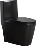 1.1 1.60 Gpf Dual Flush One Piece Toilet, Water Saving Elongated Comfort Height Floor Mounted, Soft Close Seat, 1000 Gram Map Flushing Score Toilet, Matte Black 23T01 Mb 1 Black Ceramic