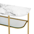Modern Minimal Curved Faux Marble Entry Table Grey Vein Cut Marble Gold Marble Mdf Mdf