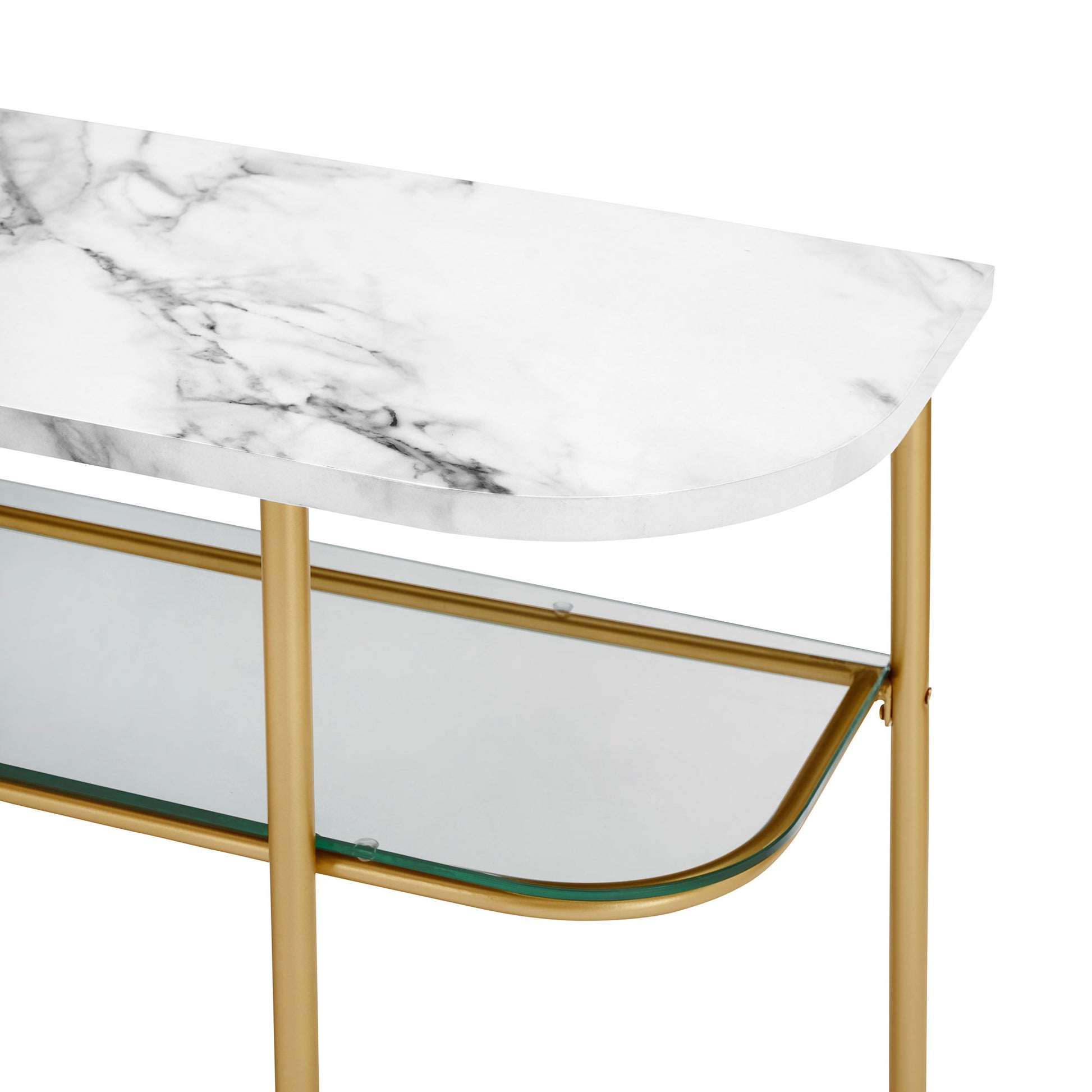 Modern Minimal Curved Faux Marble Entry Table Grey Vein Cut Marble Gold Marble Mdf Mdf