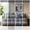 6 Piece Reversible Plaid Daybed Cover Set Grey Daybed Grey Polyester