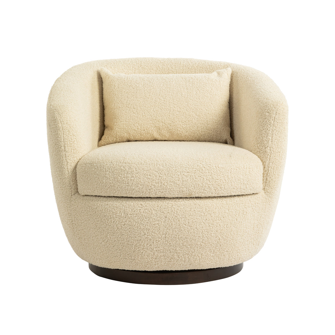 Upholstered Swivel Barrel Armchair With Storage Modern Living Room Side Chair For Bedroom Office Reading Spaces Teddy Fabric Beige Beige Foam Upholstered