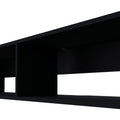Black 2 Shelf Central Floating Media Rack Black Primary Living Space 60 69 Inches Melamine