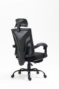 Ergonomic Office Chair, Desk Chair With Adjustable Lumbar Support, High Back Mesh Chair With Wheels, Executive Chair For Home Office Black Metal Mesh