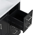 36 Inch Traditional Bathroom Vanity With Resin Sink Combo Set, Black Bathroom Cabinet With Two Doors And Four Drawers Black Bathroom Solid Wood Mdf Resin