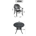 Cushions In Random Colors 5 Piece Set Of Cast Aluminum Patio Furniture With Cushions Yes Dining Set Black Seats 4 Rust Resistant Frame Water Resistant Cushion Garden & Outdoor Complete Patio Sets Aluminium