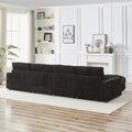 128 Inch Corduroy With Cup Holder Super Large L Shaped Sofa, Movable Footrest, Four Waist Pillows And Four Back Cushion, With Usb Port And T Pyce Port Black Corduroy 4 Seat