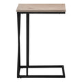 Accent Table, C Shaped, End, Side, Snack, Living Room, Bedroom, Brown Laminate, Black Metal, Contemporary, Modern Taupe Mdf