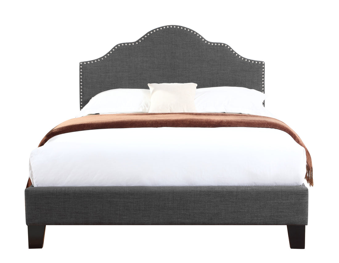 Kopa Gray King Upholstered Bed King Gray Foam Solid Wood
