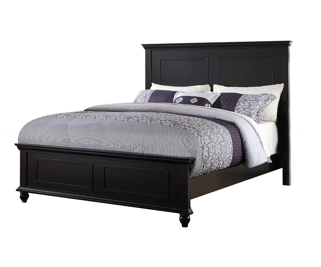 Black Color California King Size Bed Bedroom Furniture High Panel Headboard Footboard Plywood 1Pc Bedframe California King Black Wood Bedroom Contemporary,Modern,Transitional,Ultra Modern Rubberwood Bed Frame Plywood