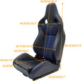 Racing Seatbucket Seats Acacia Wood,Black Blue Memory Foam Vinyl