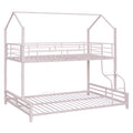 Metal House Bunk Bed, Twin Over Full, Pink Full Pink Metal