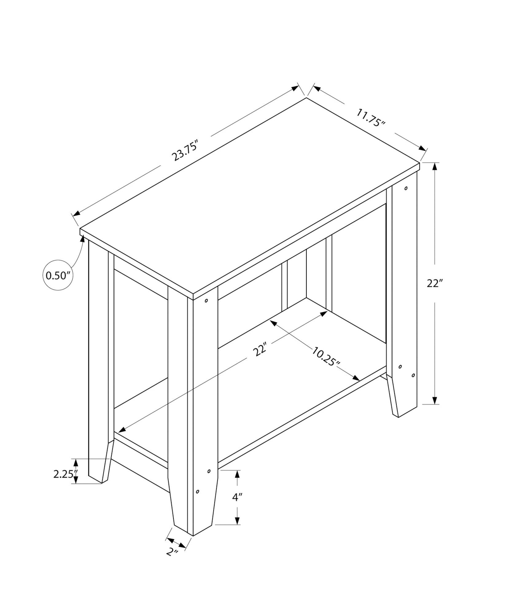 Accent Table, Side, End, Nightstand, Lamp, Living Room, Bedroom, Contemporary, Modern Grey Particle Board