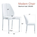 Set Of Four White Pu Comfort Dining Chairs 17.7