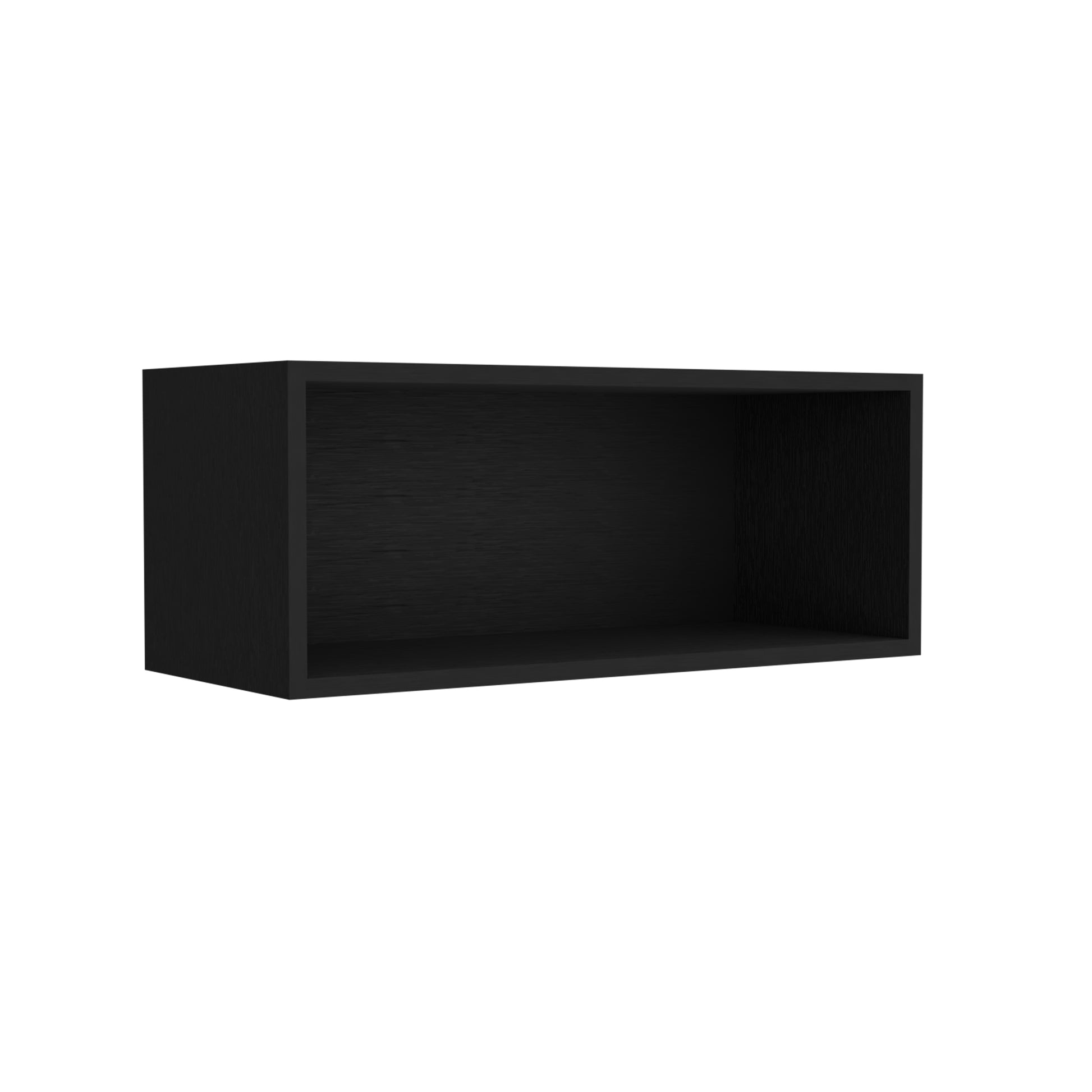 Wally 30" Wide X 12"H Open Wall Cabinet, Wall Shelf, Storage Cabinet, Cube Shelf Bedroom, Office, Living Room, Garage Black Primary Living Space Shelves Included Modern Particle Board