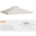Outsunny 9.8' X 9.8' Gazebo Replacement Canopy, 2 Tier Top Uv Cover For 9.84' X 9.84' Outdoor Gazebo Models 01 0153 & 100100 076, Cream White Top Only White Polyester