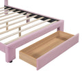 Full Size Storage Bed Velvet Upholstered Platform Bed With A Big Drawer Pink Old Sku:Wf296850Aah Full Pink Velvet