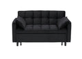 Modern Velvet Sofa, Sofa Pull Out Bed, Smallseat Casual Sofa With Back, With Pillow, Pockets, Living Room Furniture, 3 In 1 Convertible Sleep Sofa Bed. Black Velvet 3 Seat