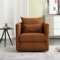 Coolmore Swivel Barrel Chair, Comfy Round Accent Sofa Chair For Living Room, 360 Degree Swivel Barrel Club Chair, Leisure Arm Chair For Nursery, Hotel, Bedroom, Office, Lounge Brown Chenille Brown Primary Living Space Foam Chenille
