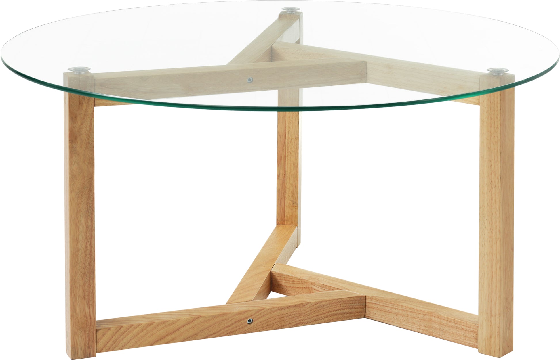 Picture Round Glass Coffee Table Modern Cocktail Table Easy Assembly With Tempered Glass Top & Sturdy Wood Base, Natural Old Sku: Wf190112Aal Natural Glass