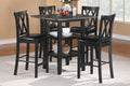 Black Finish 5Pc Counter Height Set Dining