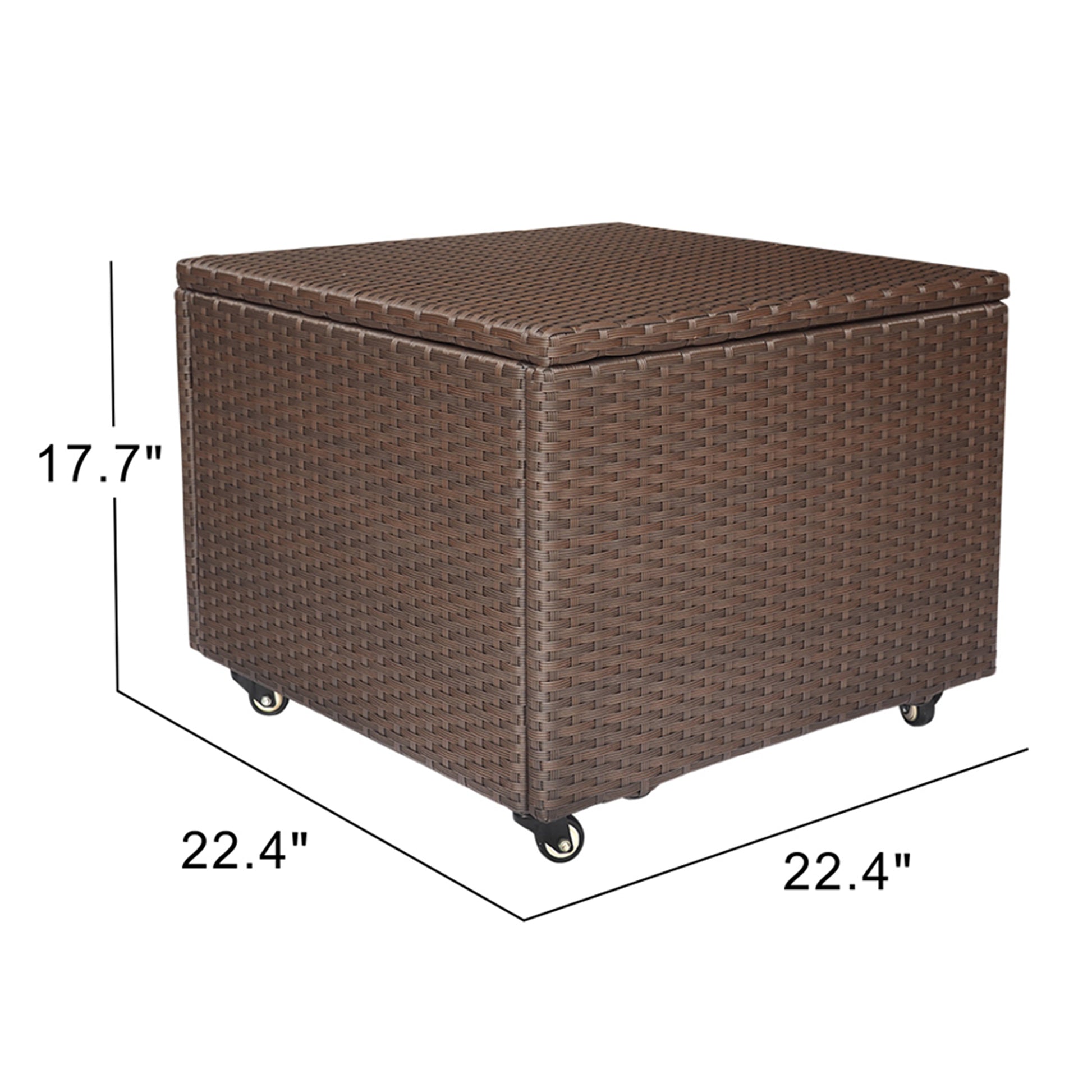 Outdoor Patio Wicker Large Storage Container Deck Box Made Of Antirust Aluminum Frames And High Quality Resin Rattan Brown Garden & Outdoor Classic Aluminium Alloy Aluminium Alloy