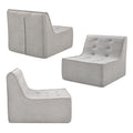 Fireside Chair, Lazy Floor Sofa Couch, Teddy Velvet Bean Bag Chair, Tatami Sofa With High Resilience Foam For Living Room, Bedroom, Office Salon, Gray Gray Soft Foam Foam,Teddy