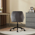 Elegent Velvet Office Chair With Wheels, Makeup Vanity Chair Height Adjustable For Teens Women Girls, Comfy Swivel Modern Leisure Armchair For Home Office, Bedroom, Study And Vanity. Gray Gray Primary Living Space Luxury,Modern Foam Iron