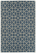 Contemporary, Transitional, Geometric, Textured, High Low Cut & Loop 2' X 6' Runner Blue Polypropylene