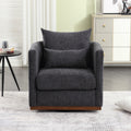 Coolmore Swivel Barrel Chair, Comfy Round Accent Sofa Chair For Living Room, 360 Degree Swivel Barrel Club Chair, Leisure Arm Chair For Nursery, Hotel, Bedroom, Office, Lounge Carbon Black Chenille Carbon Black Primary Living Space Foam Chenille