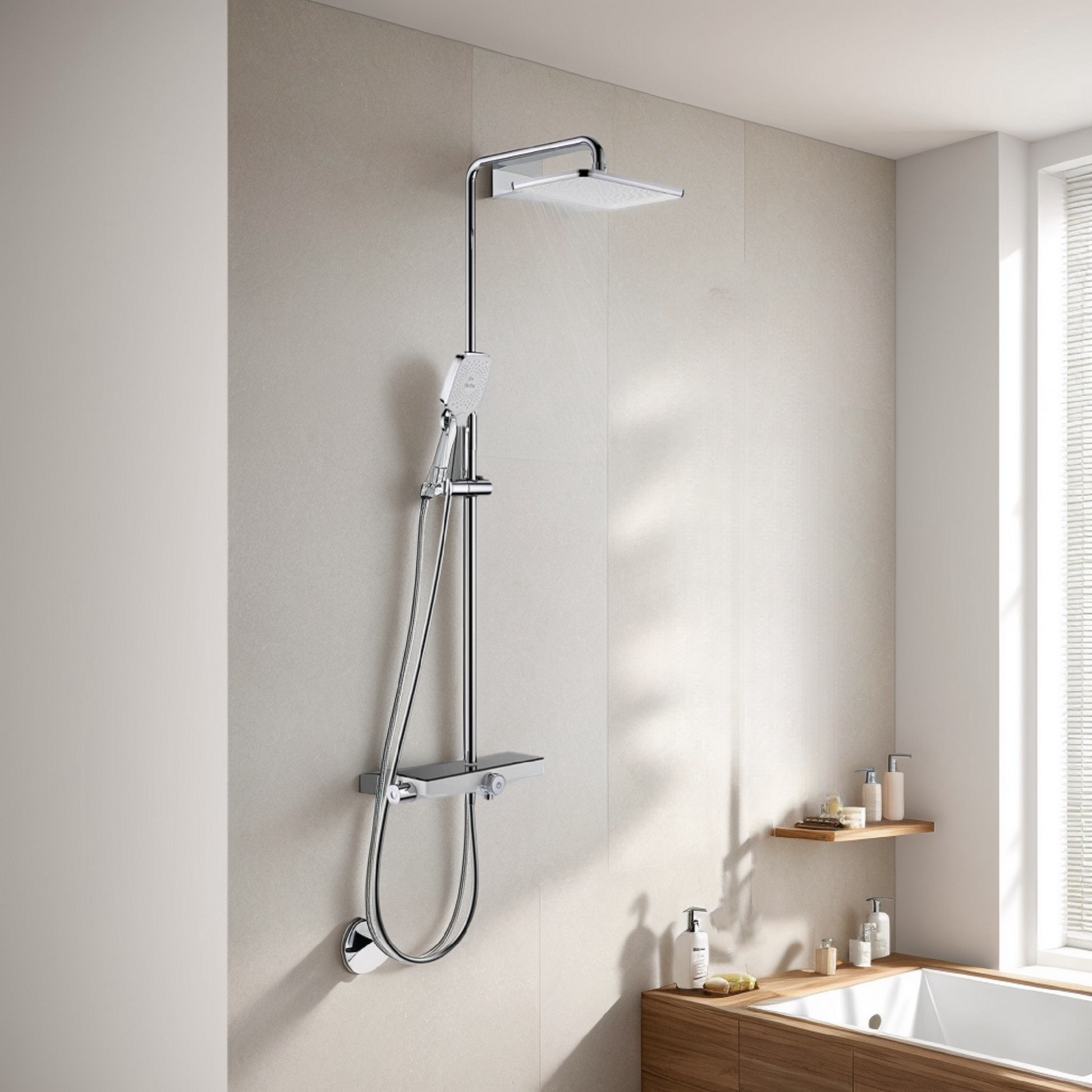 Triple Function Shower System Shower Systems Including Rainfall Showerheads And Handheld Showers Stainless Steel Shower Hose Silver Bathroom Modern Copper